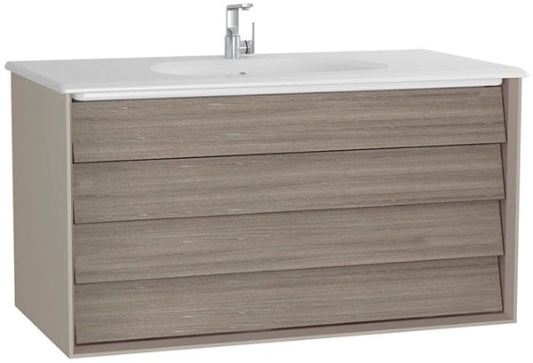 VitrA Frame 61234 Çift Çekmeceli Lavabo Dolabı 100 cm Mat Soft Bej-Moka Meşe